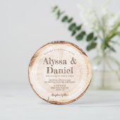 Unieke Rustic Wedding Wood Bark Texture Kaart (Staand voorkant)