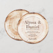 Unieke Rustic Wedding Wood Bark Texture Kaart (Voorkant / Achterkant)