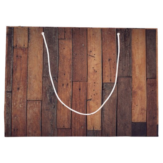 Unieke rustieke houten monogram boerderij schuur groot cadeauzakje (Achterkant)