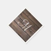 Unieke Rustieke Houten Trouw Monogram Servet (Hoek)