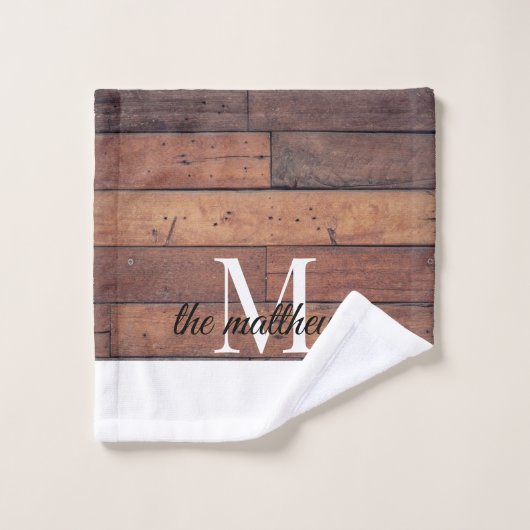 Unieke Rustige Brick Pattern Monogram Naam Aangepa Bad Handdoek (Wasdoekje)