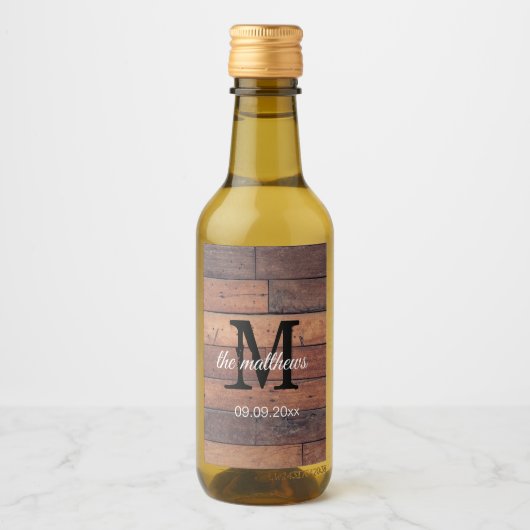 Unieke Rustige Monogram Partij Gepersonaliseerde M Wijn Etiket (Voorkant)