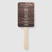 Unieke Rustige Wood Barn Wedding Program Handteken Handwaaier (Achterkant)