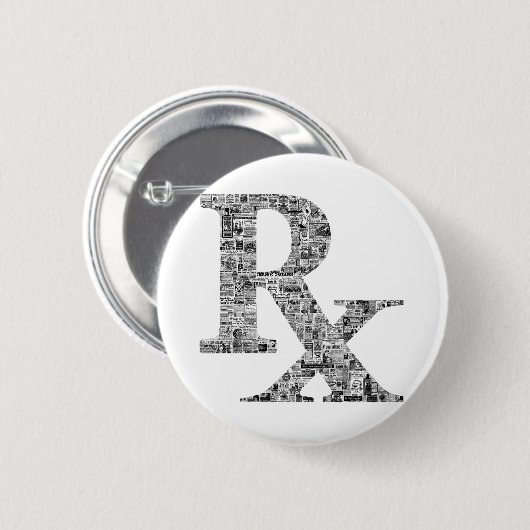 Unieke Rx Pharmacy Apothecary Ronde Button 5,7 Cm (Voorkant /achterkant)