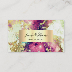 Unieke Salon Waterverf Sparkly Gold Foil Beauty Visitekaartje
