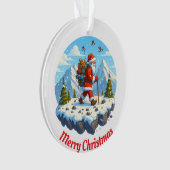 Unieke Santa bergbeklimming Ornament (voorkant)