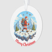 Unieke Santa bergbeklimming Ornament (voorkant)
