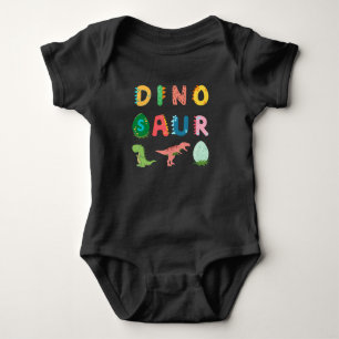 Unieke schattige kleurrijke grappige dinosaurus zw romper