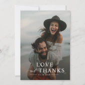 Unieke Script foto bruiloft dank u kaart (Voorkant)