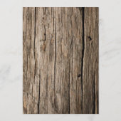 Unieke Scroll & Feather Pen Barnwood Wedding Menu (Achterkant)