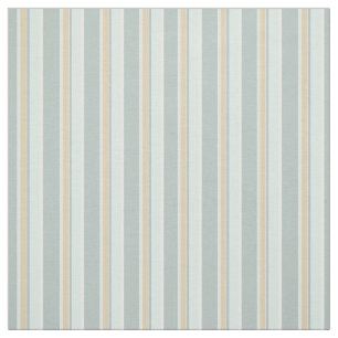 Unieke Seafoam Green White Tan Stripe Art Stof
