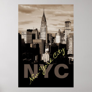 Unieke Sepia New York City Poster