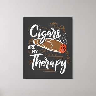 Unieke sigaren zijn mijn therapie Quote Canvas Afdruk