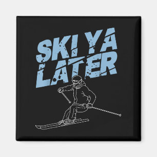 Unieke ski kunst voor mannen vrouwen Kinder skiër Magneet