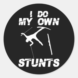 Unieke Ski Kunst Voor Mannen Vrouwen Kinderen Skil Ronde Sticker