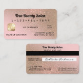 Unieke Sparkly Gold Pink Glitter Credit Kaart Visitekaartje (Voorkant / Achterkant)