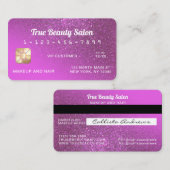 Unieke Sparkly Magenta Glitter Credit Kaart Visitekaartje (Voorkant / Achterkant)