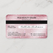 Unieke Sparkly Pink Glitter Credit Kaart Logo Visitekaartje (Achterkant)