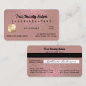 Unieke Sparkly Roos Gold Glitter Credit Kaart Visitekaartje (Voorkant / Achterkant)