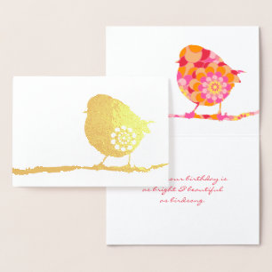 Unieke Sparrow Alle Gelegenheid Custom Real Folie Kaarten