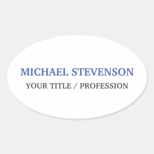 Unieke speciale klassieke blauw wit ovale sticker