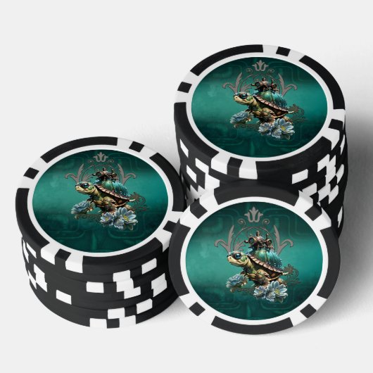 Unieke steampunk schildpad poker chips (Opstapeling)