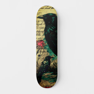 Unieke stedelijke kunst geïnspireerd Gothic Raven Skateboard