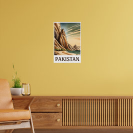 Unieke  stijl Poster illustratie Pakistan