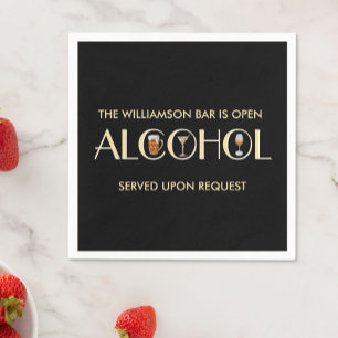 Unieke Stijlvolle Bier Wijn Martini Naam Servet