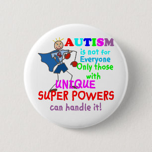 Unieke Super Powers Autisme Ronde Button 5,7 Cm