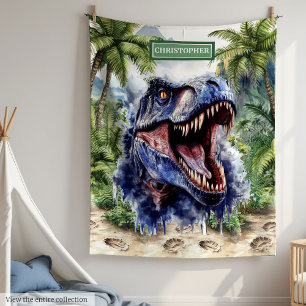 Unieke T-Rex deken gepersonaliseerd verjaardagscad