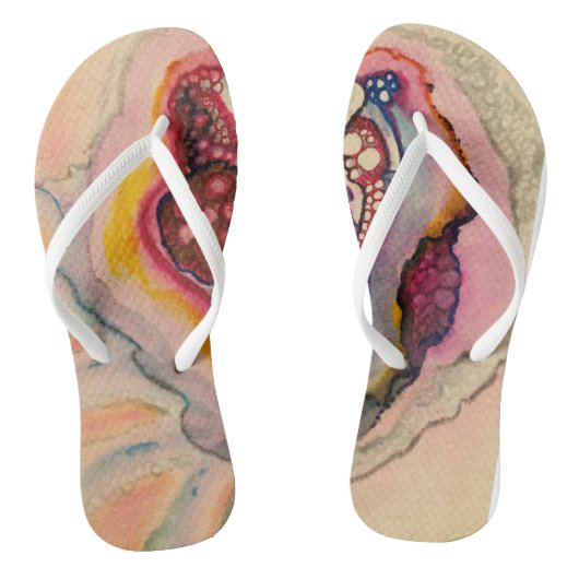 Unieke teenslippers met abstracte beeldende kunst (Voetbed)