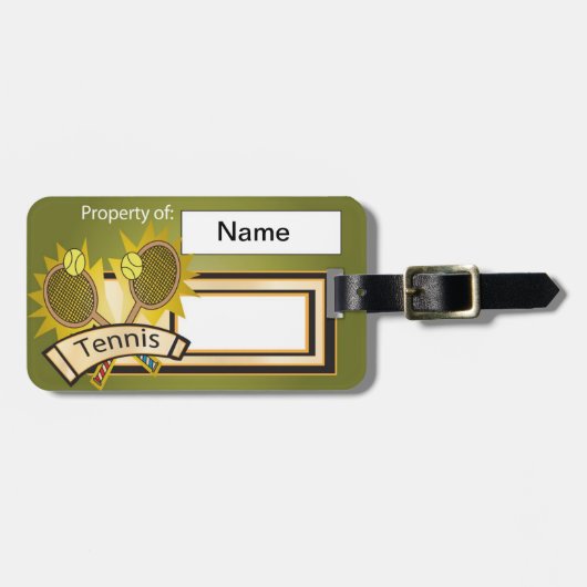 Unieke Tennis-illustratie Bagagelabel (Voorkant horizontaal)