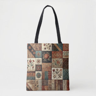 Unieke Terracotta Quilt & Patchwork Rustieke Retro Draagtas