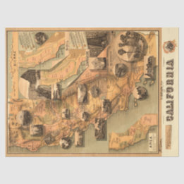  Unieke teruggezette Californische kaart, ontkoppe Tissuepapier