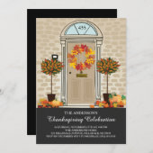 Unieke Thanksgiving Feest Kaart (Voorkant / Achterkant)