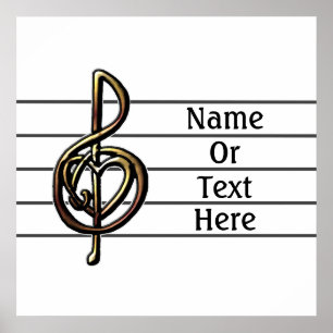 Unieke Treble Clef Music-Personaliseerbare Poster