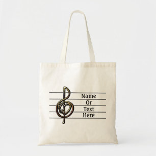 Unieke Treble Clef Music-Personaliseerbare Tote Bag