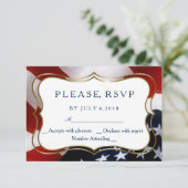 Unieke, trendy Amerikaanse vlag Weddenschap RSVP-K RSVP Kaartje (Staand voorkant)