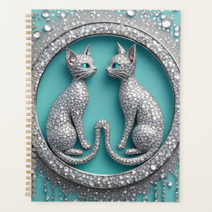 Unieke Tweeling Kristallen Kat Ornament Sieraden B Planner