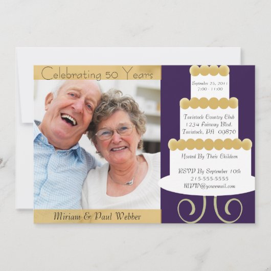 Unieke uitnodiging voor 50-jarig jubileum met foto (Voorkant)