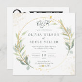 Unieke uitnodiging voor bruiloft (Voorkant / Achterkant)