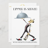 Unieke uitnodiging voor het eten/verzamelen van ge (Voorkant / Achterkant)