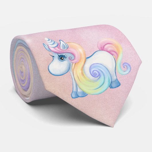 Unieke Unicorn Pastel Cloud Stropdas (Opgerold)