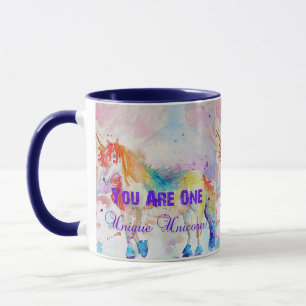 Unieke Unicorn Rainbow Waterverf Art Mok