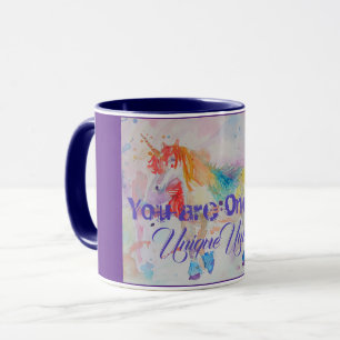 Unieke Unicorn Rainbow Waterverf Art Mok
