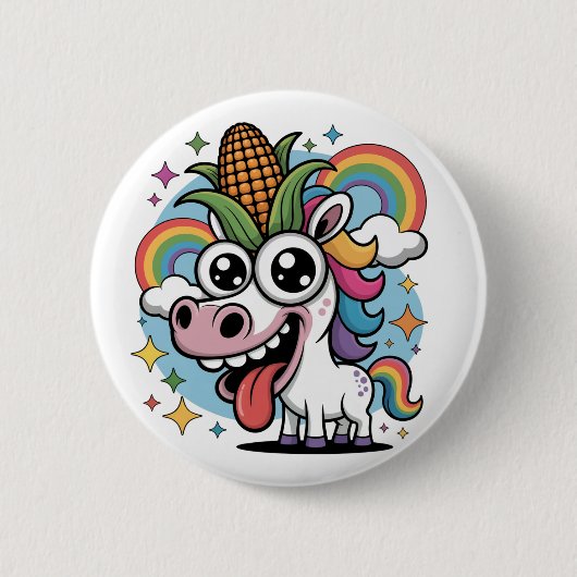 Unieke Unicorn Ronde Button 5,7 Cm (Voorkant)
