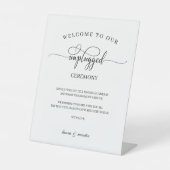 Unieke unplugged Black Script-certificering Reclamebord Met Voetstuk (Voorkant)