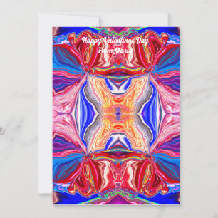 Unieke Valentijn Abstract Kleurrijke En Levendige Feestdagenkaart