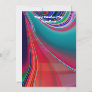 Unieke Valentijn Abstract Kleurrijke En Levendige Feestdagenkaart